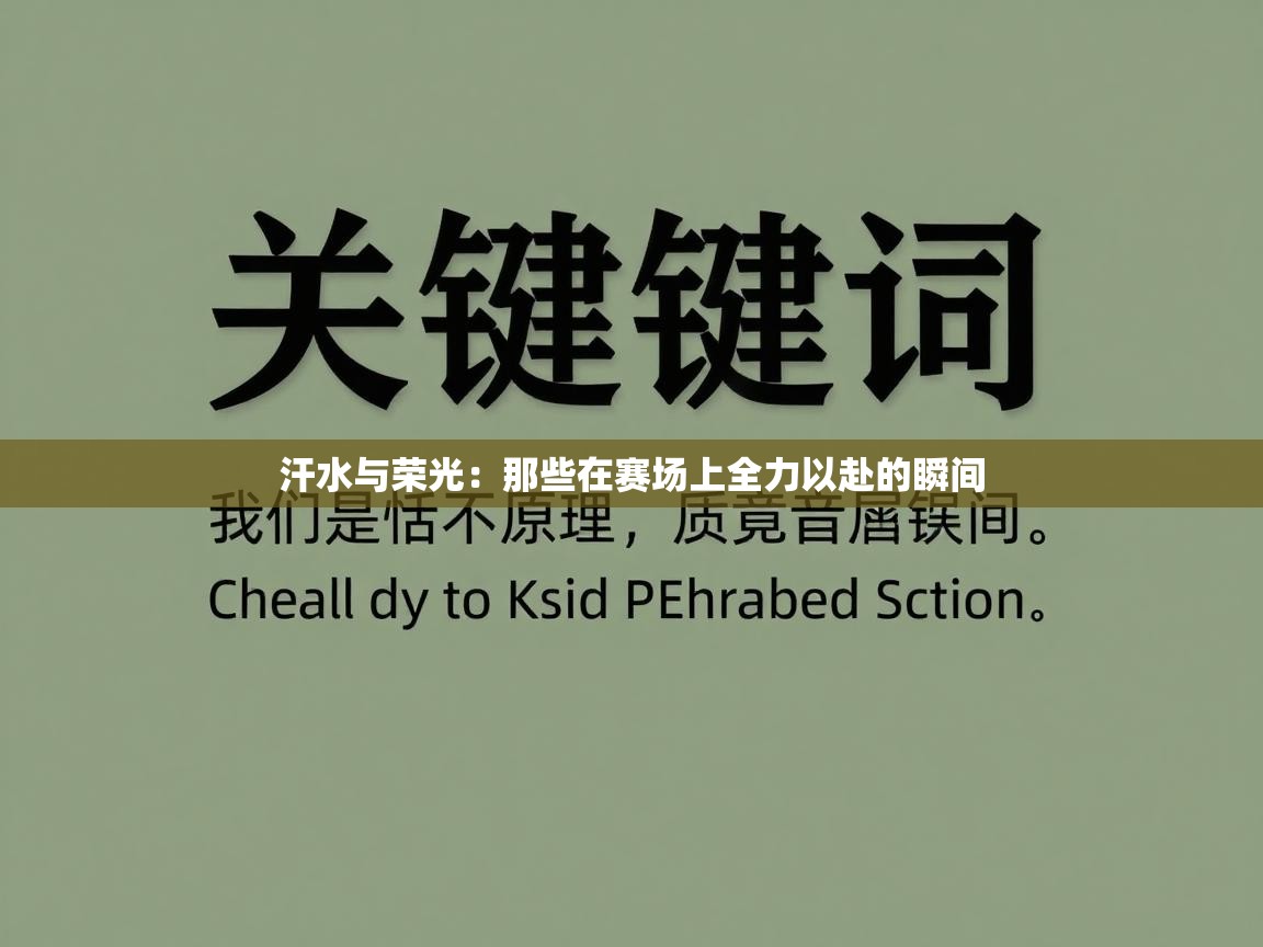 汗水与荣光:那些在赛场上全力以赴的瞬间 第2张