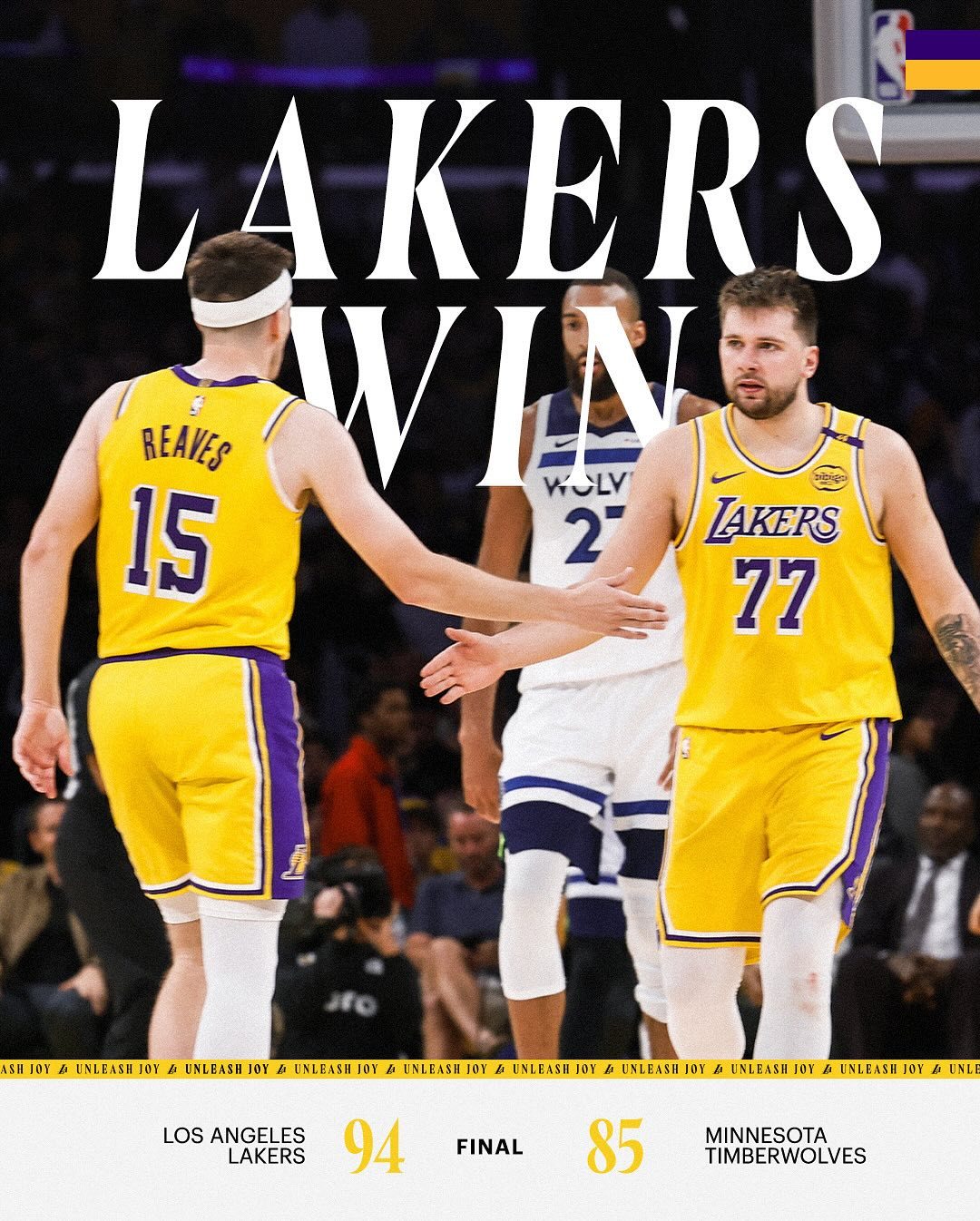 爱游戏馆-森林狼负湖人，唐斯梅奥各自砍下+分